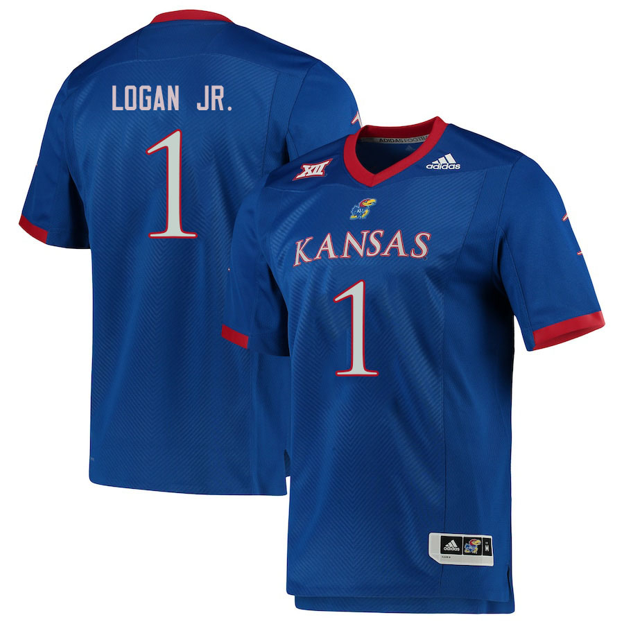Men #1 Kenny Logan Jr. Kansas Jayhawks College Football Jerseys Sale-Royal - Click Image to Close